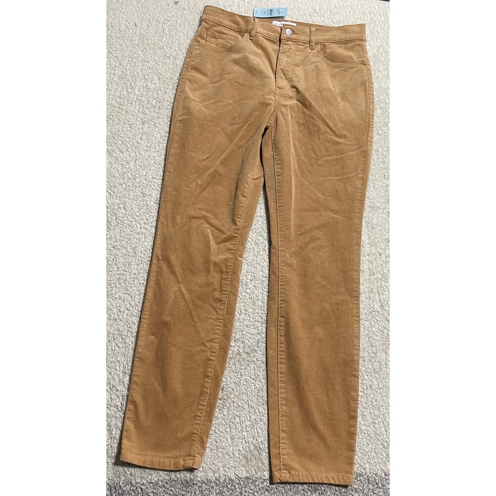 NWT Loft High Rise Corduroy Straight Leg Pants Womens sz 6 28 Petite Tan 600160